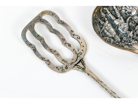Assembled Collection Of 800 And Silver Plated Serving Pieces, 4.43 Ozt.