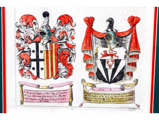 Three Decorative Prints Of Heraldic Coats Of Arms