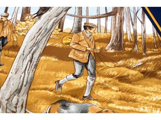 Hermès Fabulous Chasse Au Bois Woodland Scene Silk Scarf