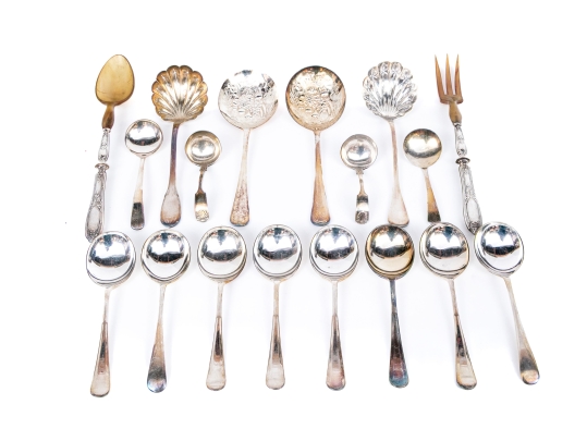 A FIne Group Of Serving Utensils, 18 Pieces