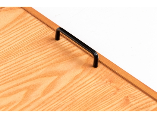 Decorative Serving Tray With Two Handles And Floral Motif