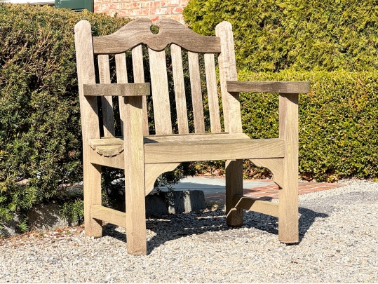 Pair Of Smith & Hawken Teak Armchairs