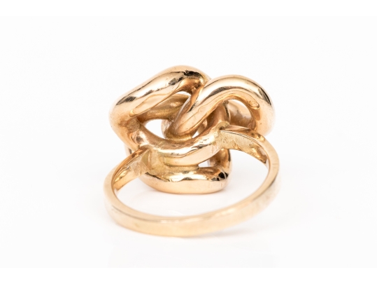 14k Yellow Gold Vintage Chunky Knot Style Ring, Size 5.25