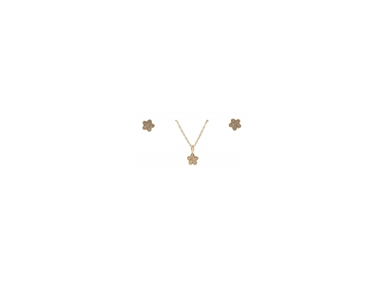 Contemporary Sterling Star Pendant Necklace And Earrings Set