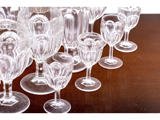 Assembled Twenty-Six Piece Flint Style Glass Goblets