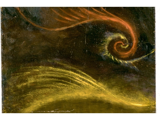 Edward Castiglione (Am., CT, 1948-2010 Modernist Oil On Canvas, Concoidal Abstract