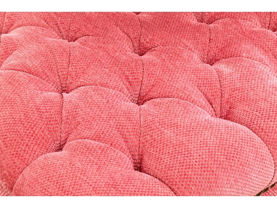 Quality Oversized Custom Upholstered Mahogany Ottoman
