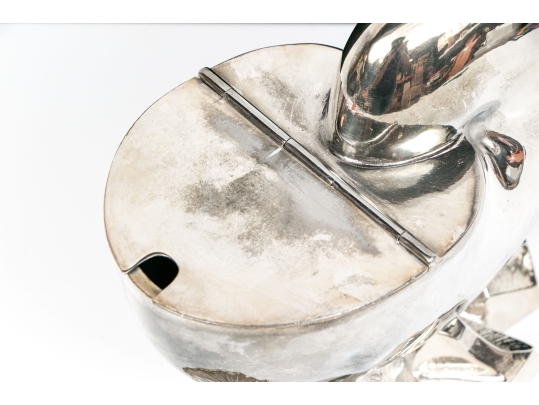 Antique English Victorian Silverplate Nautilus Spoon Warmer