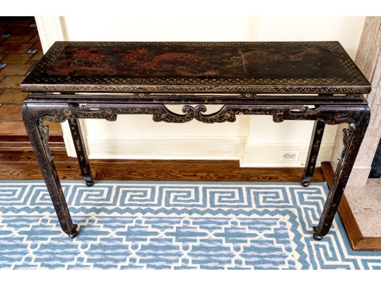 Antique 19th C. Chinese Lacquered Console Table