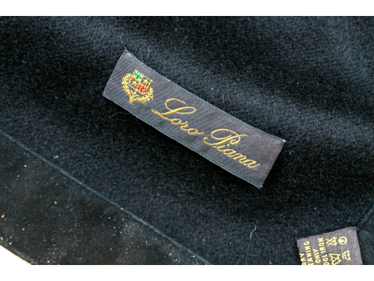 Loro Piana Beautiful Black Cashmere And Suede Edged Throw