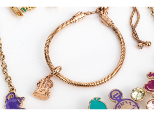 Disney Collection Of Themed Jewelry Pieces, Including A Boxed Disney Parks/Pandora Bracelet