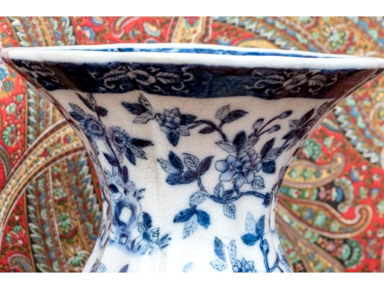 Pair Of Decorative Blue And White Porcelain Vases