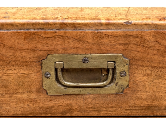 Antique Mahogany And Brass Trunk