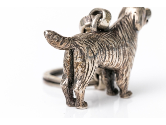 Kieselstein-Cord Sterling Silver Adorable Dog Key Chain