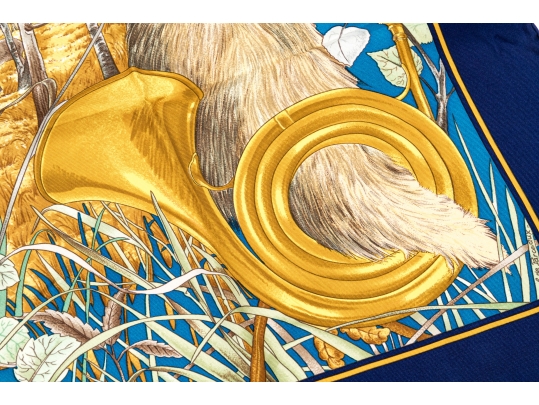Hermès Fabulous Chasse Au Bois Woodland Scene Silk Scarf