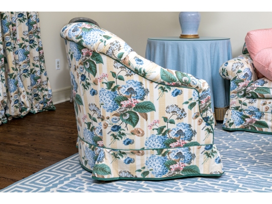 Custom Upholstered Tub Back Accent Lounge Chair