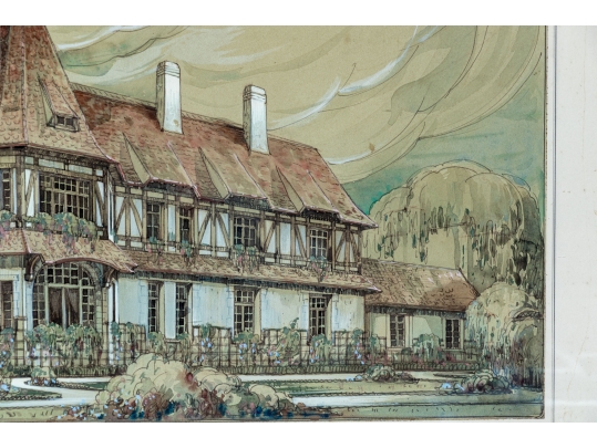 Two Signed French Architectural Artworks