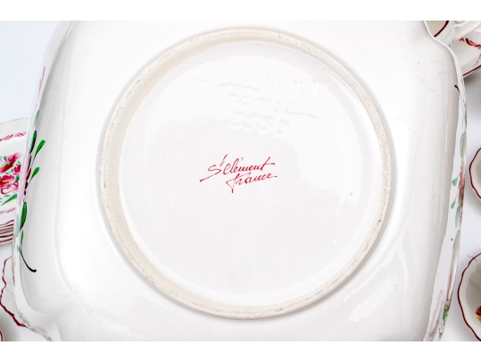 Thirty-One Piece French St. Clement Hand-Painted Ceramic Dining Service