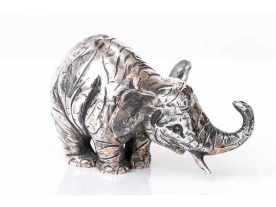 Buccellati Sterling Silver Miniature Delightful Standing Elephant, Retail $660