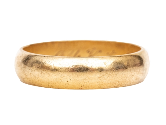 14k Yellow Gold Simple 5.25mm Wedding Band, Size 9.5