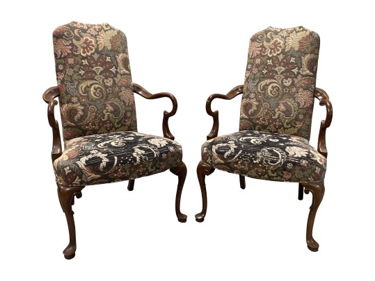 Pair Of Ex Historical Society Georgian Style Armchairs 