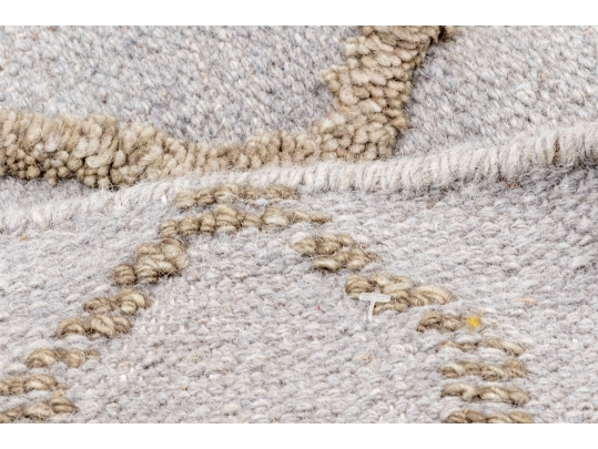 Hand Woven Wool Abstract Carpet, 7'-5