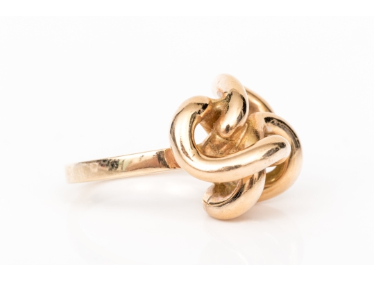 14k Yellow Gold Vintage Chunky Knot Style Ring, Size 5.25