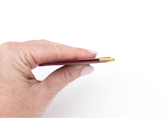 Cartier Burgundy Leather Single Card Holder, Must De Cartier