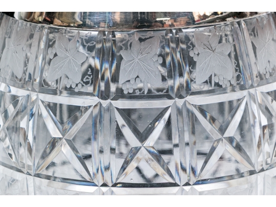 Antique Cut Glass And Silverplate Biscuit Jar