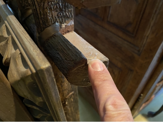 Antique Faux Bois Hand Carved And Gold Leaf Wall Mirror 