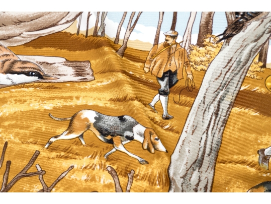 Hermès Fabulous Chasse Au Bois Woodland Scene Silk Scarf