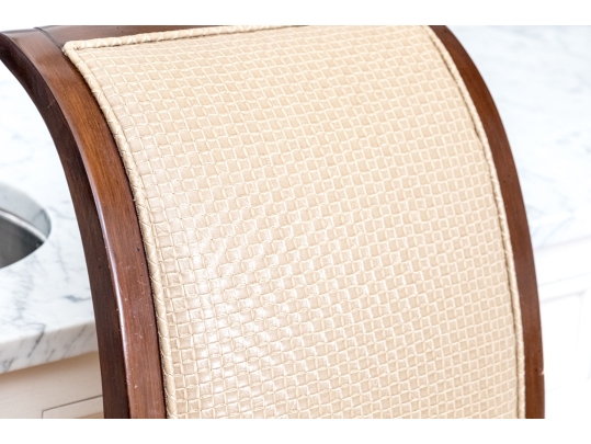 Pair Of Custom Upholstered Klismos Form Bar Stools