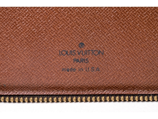 Louis Vuitton Brown Monogram Small Leather Zip Folio Pouch