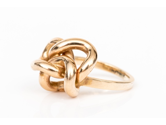 14k Yellow Gold Vintage Chunky Knot Style Ring, Size 5.25