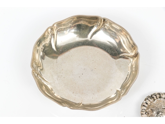 Sterling Silver Floral Form Bowl And Serving Spoon, 4.605 Gross Ozt.