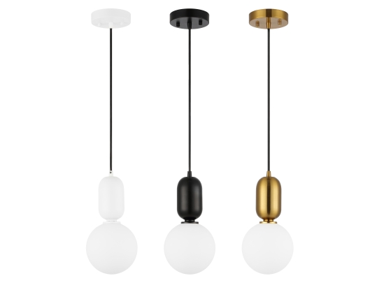 Amagiri, Glass/Iron Pendants Lamps - SET OF 3