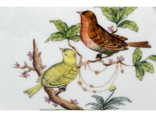 Herend Hungary Hand-Painted Porcelain Lidded Teapot, Rothschild Bird (RO) Pattern