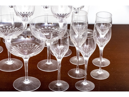 Forty-Five Piece Set Of Crystal Drinkware, Probably Orrefors 