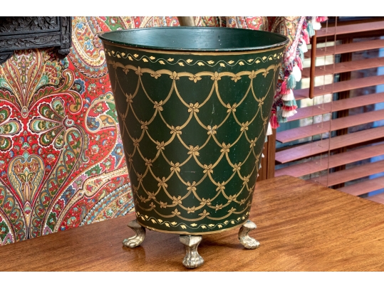 Vintage Footed Tole Cache Pot