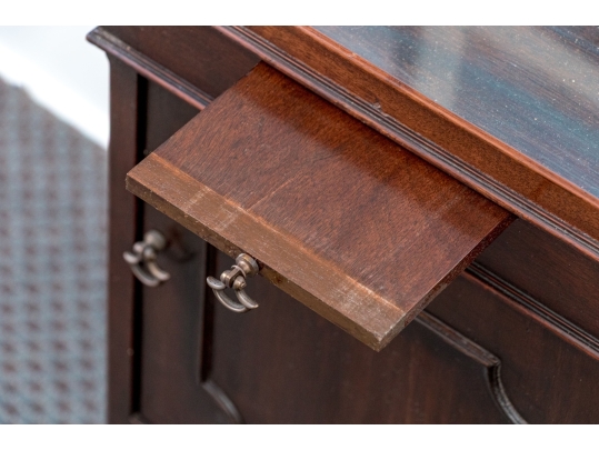 Antique Glass Top End Table