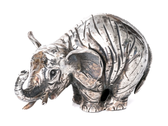Buccellati Sterling Silver Miniature Delightful Standing Elephant, Retail $660