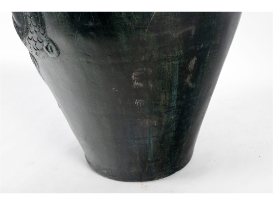 Chinese Style Ceramic Vase With Dragon Relief