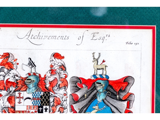 Three Decorative Prints Of Heraldic Coats Of Arms
