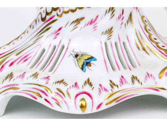 Rare, Exceptional Herend Hungary Hand-Painted Porcelain Three-Tier Server, Rothschild Bird Pattern