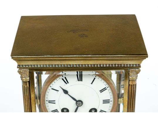 Neoclassical Style Brass Mantel Clock
