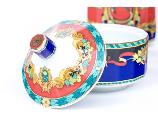 Seventeen Piece Set Of Versace Le Roy Soleil China Serving Wares