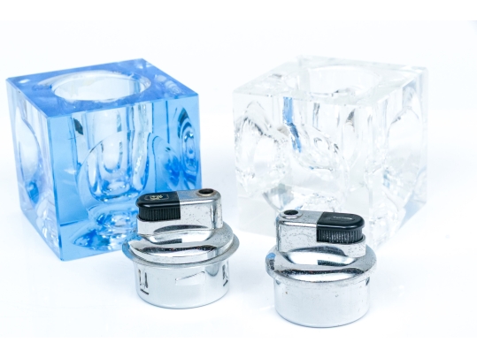 Two Vintage Crystal Lighters