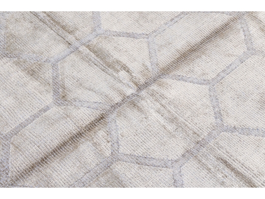 Hand Knotted Wool And Silkette Contemporary Carpet, 7' X 5', New