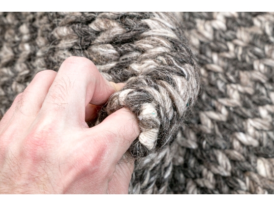 Cable Black & Grey Surya Loomed Wool Carpet, 8'-1