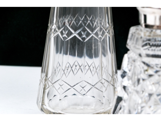 Collection Of Five Crystal And Silverplate Shakers